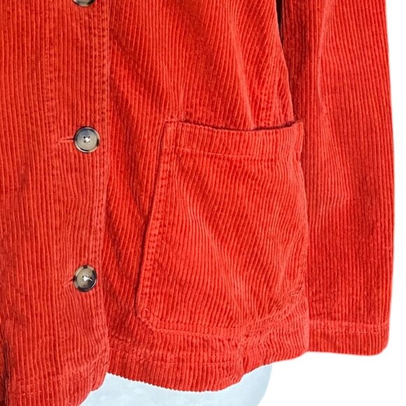 Loft Outlet Corduroy Shirt Jacket Orange Shacket Fall Layer Western Cowgirl-M - Picture 4 of 11